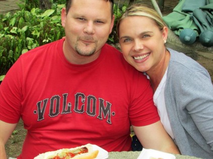 Steven and Lee Miller enjoy fresh boerewors rolls in the SPCA Richards Bay tea garden at the annual open day on Saturday