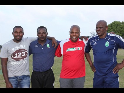 Richardia Primary educator Smanga Mokoena, Sazi Ngubane, 'Build It' representative Mongi Mbokazi and Amazulu scout Joel Faya