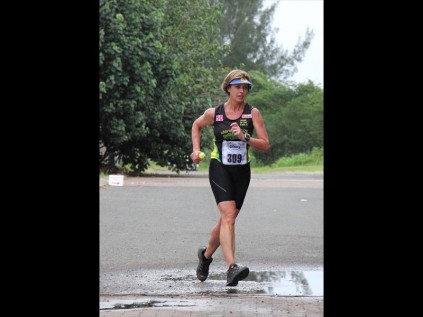 Experienced Crocs walker Yvonne Irmscher steams in to win another race