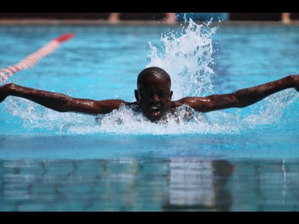Not to be outdone, Bongakonke Thabethe of Fish Eagles showed of his expansive butterfly skills in the boys 50m butterfly event. He rocketed home in 37.16 seconds