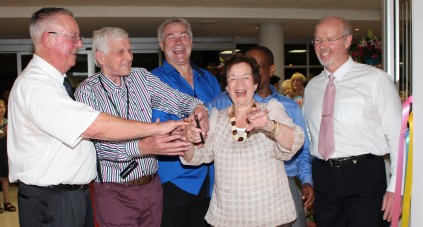 Cutting the ribbon are (left) Oncologist Prof Amo Jordaan, developers Johan and Freddy Schoonhoven, Cansa Zululand patron Regina Anthony with Tutu Mnganga and Mark Palmer, directors of the Richards Bay Medical Institute