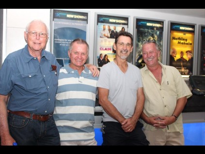 A number of men showed support for efforts to stop gender-based violence (from left) Simon Griffith, Quinton Gower, Patrick Poole and Ricky Williams