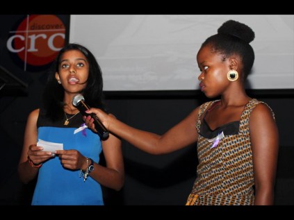 Nicole Naidoo and Makhosi Nhleko presented a poignant slide show and recited a poem dealing with the pain of woman and child abuse