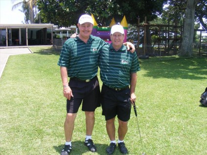 Steve Rivett and Hannes Uys waiting for their game at the 4th annual Absolute Leisure golf event played at the Richards Bay Country Club on Saturday