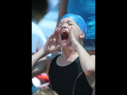 Go go go - Shani Bester made her voice heard on Thursday when she cheered her fellow pupils on at the Heuwelland Primary School inter-house gala. See full story on page 31 PHOTO: Richard Springorum