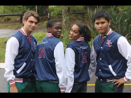 Too cool for school - Felixton matric pupils David Barry, Ntobeko Mdlalose, Telika Andhee and Tristan Britz showed off their 2014 matric jackets as they cheered at the high school inter-house gala on Friday  PHOTOS: Richard Springorum