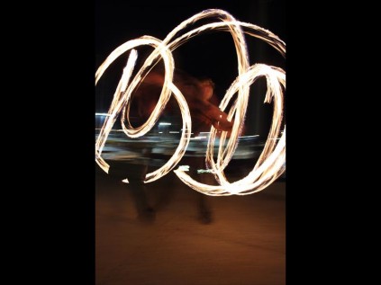 Dancing with a twist - Dmittrios Swiegelaar did fire dancing on the dockside