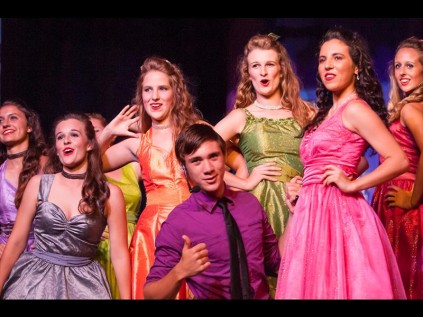 Performing in Grantleigh College’s Broadway musical ‘Hairspray’ were - (back) Danica Nel, Micaela Prozesky, Stacey Mattison, Nicole Howes, Raquel Lopo and Anja Timmerman;; (front) Wicus Vivier PHOTOS: Ryan Drummond