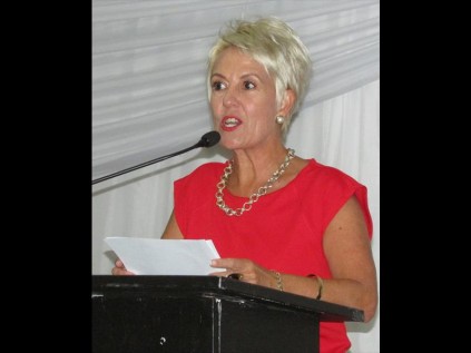 Master of Ceremonies Lisa Gresse talks about the power of networking at the Businesswomen's Conference PHOTO: Mia Moorcroft