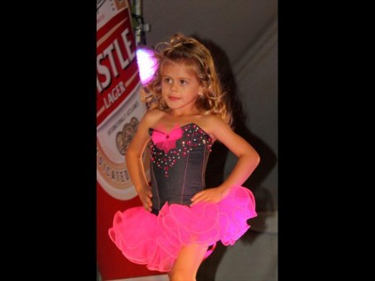 Little Miss Diva. Katia Dercksen shows some attitude as she struts down the ramp