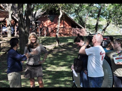 BBC crew interview Thula Thula owner, Françoise Malby-Anthony on the unique emotional connection of elephants