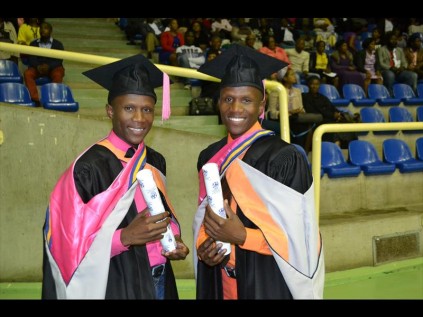 Better in pairs. Twins Sandile and Siyabonga Sibiya graduated with postgraduate certificates in education PHOTO: Mthobisi Makhathini