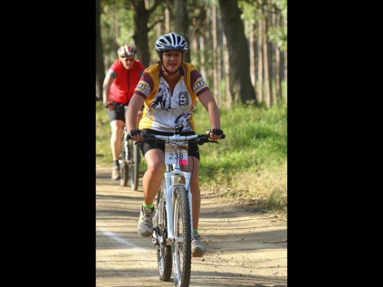 Haley Dahl enjoying her ride near the start