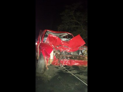 The golf was badly smashed after colliding with the bike