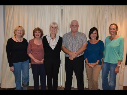 Attending the SPCA AGM are Cheryl Whittaker (Vice-Chair), Cheryl Kingon (Secretary), Karen Scruby (Committee Member), Dave Whittaker (Chair), Lynne Van Den Heuwel (Fund-Raising Convener) and Kerry Hunter (Treasurer)