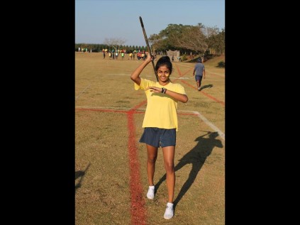 Keosha Singh of Orioles House was in action in the girls U16 Javelin event