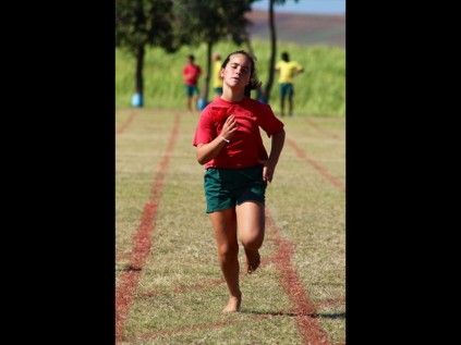 Grade 7 pupil, Lucille Fernandes, put in a great effort for her house (Vulcan) in the 100m event