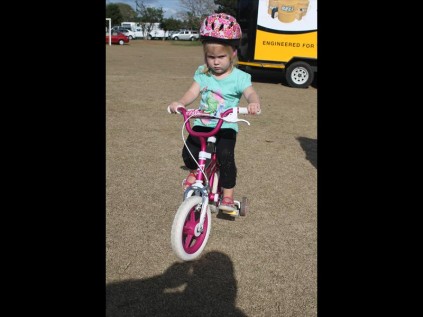 Lacey Frost was focused for her fun race PHOTOS: Richard Springorum