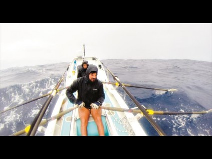 Riaan Manser and Vastie Geldenhuys pulled in to New York on 20 June after 1.8 million oar strokes and 133 days at sea PHOTO: Riaan Manser