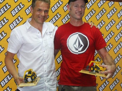 50km male series winners Werner Moolman (second) and Bradley Stroberg first in a time of 05:37:54