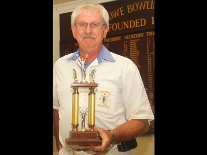 Most Improved Player Ronnie Drews with his trophy