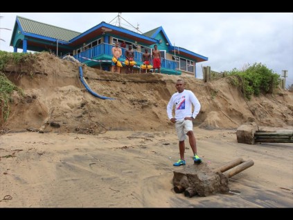 Alkantstrand beach manager Shakes Hiraman and his lifeguards are dismayed at the further erosion of the dune barrier during weekend storm surges
