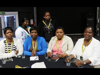 Keen to hear more about DNA testing are (front) Nikiwe Princess Majola, Patience Boneni Xaba, Thandha Sibiya, Ntombi Madlala (back) Jeanine Chetty, Zonke Ndlovu