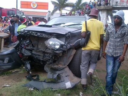 The mangled wreckage after the train smash.