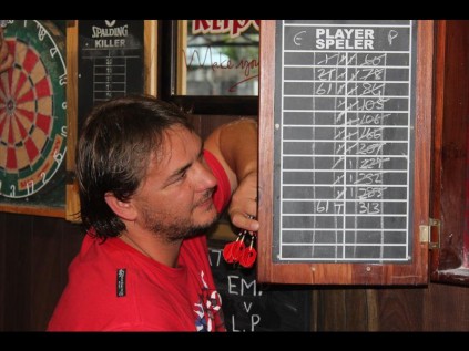 Empangeni Rugby Football Club's Pieter van Rooyen kept a close eye on the scoreboard