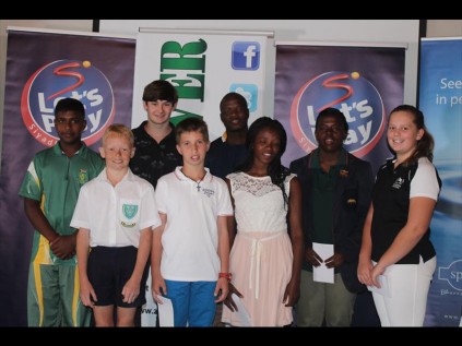 All the Zululand Observer SuperSport Let's Play monthly winners - (back) Seth Rajakumar, Evan Weyermüller, Luyanda Ndabandaba, Sethu Sithole, Nikita Lombard; (front) Wade Cooper, Tryin van Rooyen and Nompumelelo Nomzamo