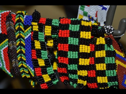 An array of bracelets made by Masinga