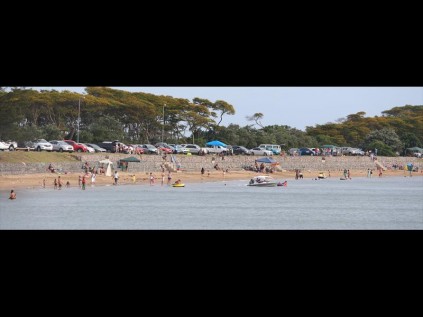 Locals and visitors soaked up the sun and ignored the stiff northeaster