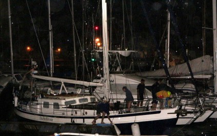 NSRI volunteer aboard the stricken yacht