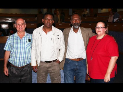 Senior Department of Water and Sanitation officials at the drought crisis meeting included Norman Ward – Chief Engineer, Jay Reddy – Director: Institutional Management, Michael Singh – Deputy Director: Water Regulations and Bernice Cullis – Assistant Director: Institutional Development and Support PHOTOS: DAVE SAVIDES