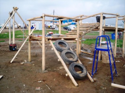 The first jungle gym playground in the Arbat refugee camp