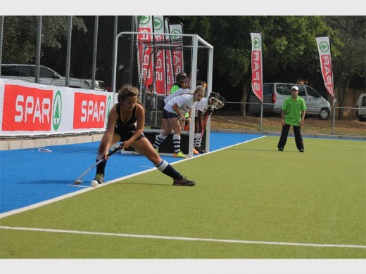 Empangeni High School's Mignon Senekal gets ready to drag the ball at a short corner