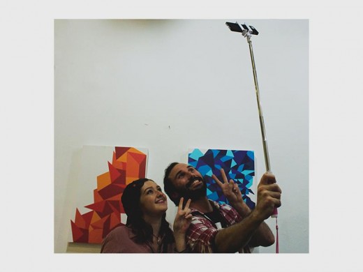 Durbanites posing for a selfie at Simphiwe's art exhibition at the BAT Centre PHOTO: MANDISA BUTHELEZI
