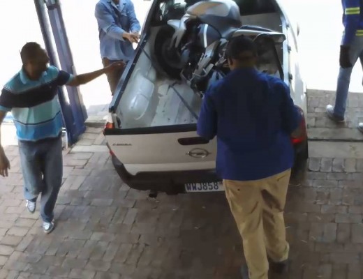 Four men stealing a bike in Pretoria were captured on CCTV. Pic: YouTube