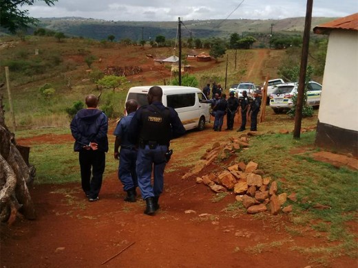 The suspect is taken into custody