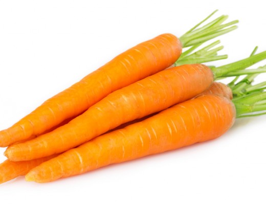 fresh carrots isolated on white background
