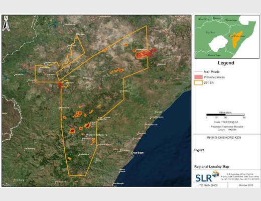 The proposed Rhino Oil and Gas fracking area in KZN