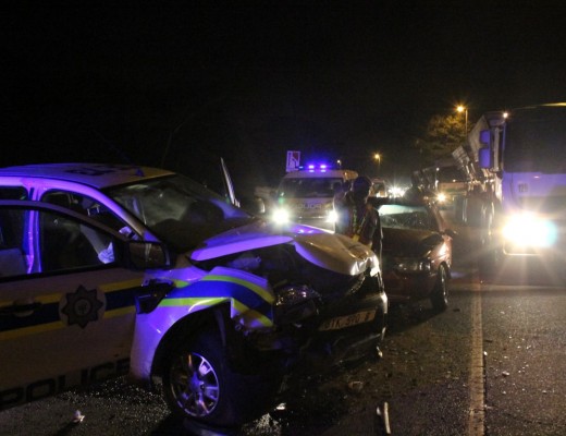 The police vehicle involved in a fatal crash on the Ngwelezane Road