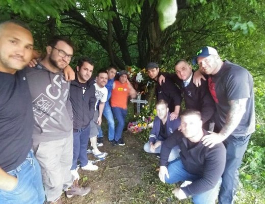 Unnamed South African friends of Costa living in the UK placed flowers and a cross at the crash site