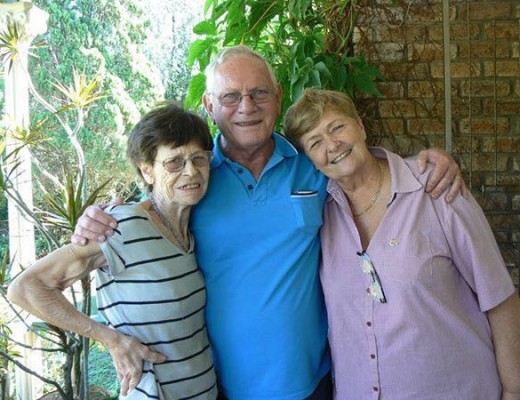 Ann (right) and David Strauss with a friend 