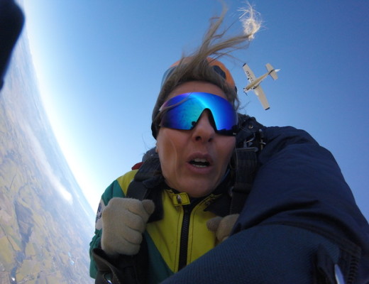 Karen clings on for dear life