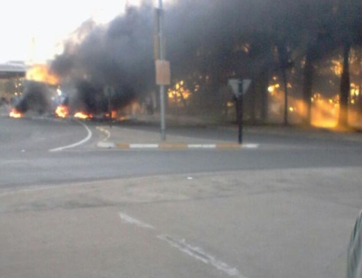 The Unizulu main gate on Tuesday morning