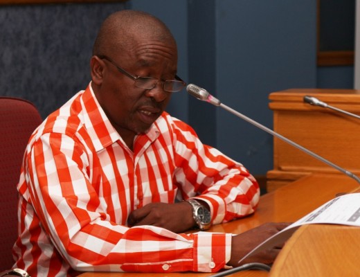 City of uMhlathuze Municipal Manager, Dr Nhlanhla Sibeko gives results election results for the City. Photo - Dave Savides
