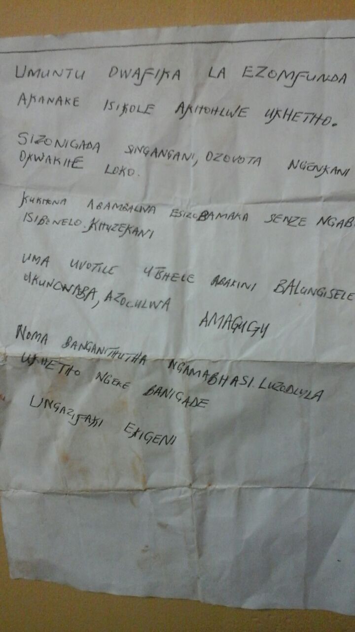 A photograph of the threatening letter apparently doing the rounds in Nkandla. Photo - Supplied