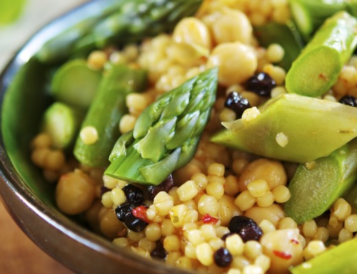 Asparagus Couscous with Chickpeas and Almonds