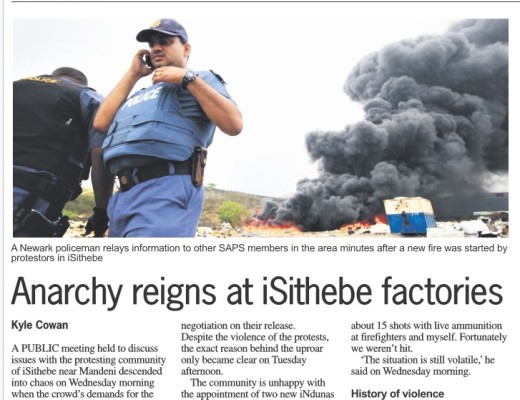 Anarchy in iSithebe Proof of Publication